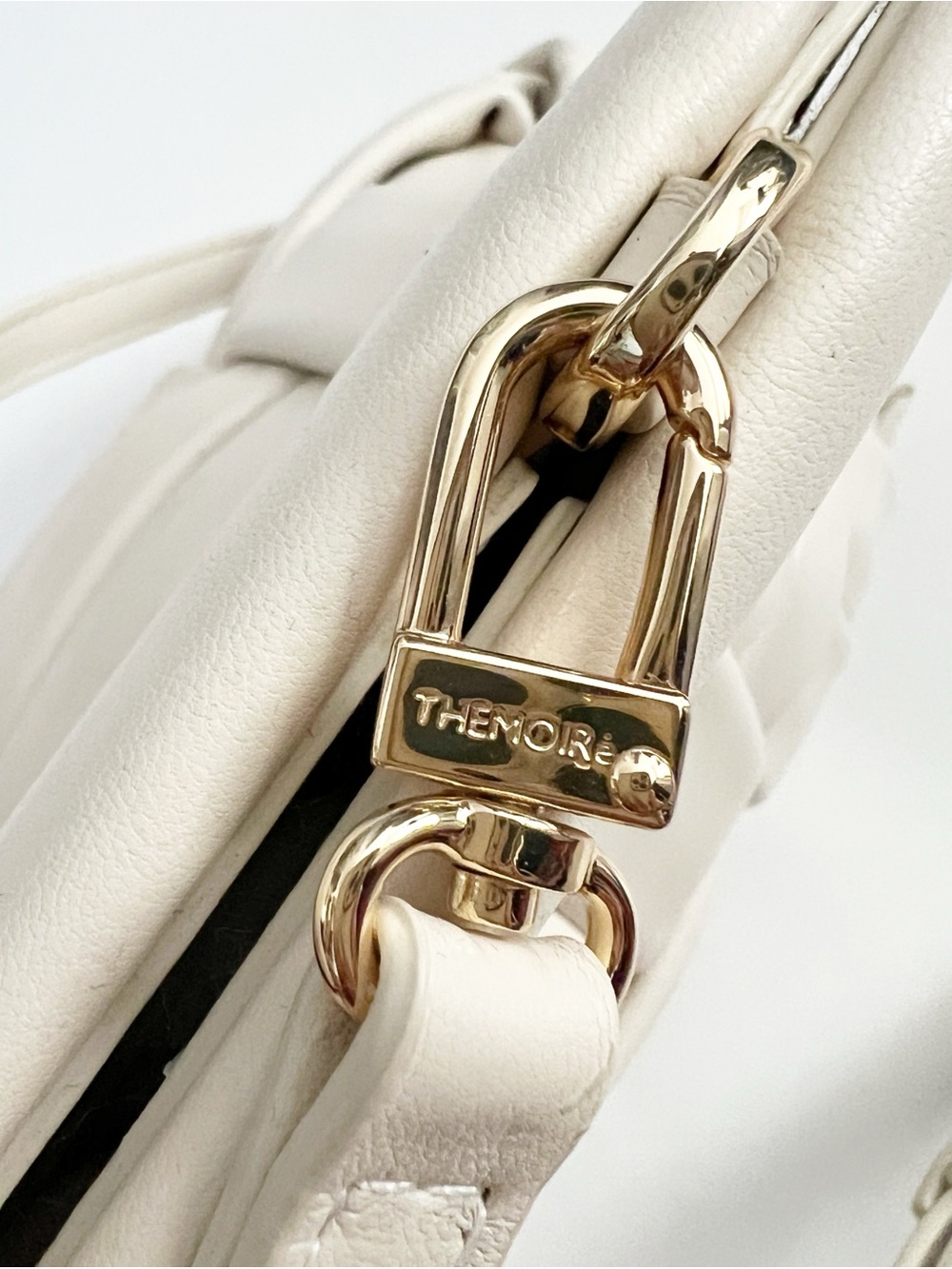 Themoire Tia Woven Clutch/Shoulder Bag in Shell - Picture 10 of 14